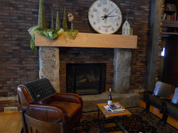 Natural Rustic Concrete Stone Fireplace Surround